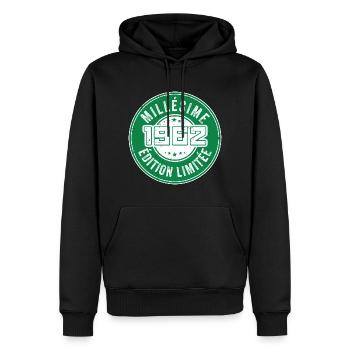 Millésime 1962 | édition limitée Anniversaire 1962 - Sweat à capuche Premium bio Homme - noir - Devant - Nico (187cm)