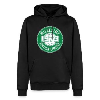 Millésime 1973 | édition limitée Anniversaire 1973 - Sweat à capuche Premium bio Homme - noir - Devant - Nico (187cm)