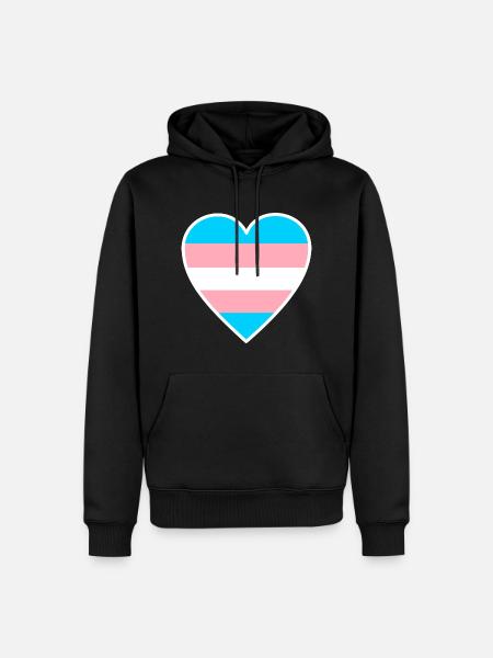 Transgender hjerteflag - Herre Premium økologisk hoodie - sort