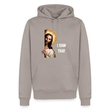 Jesus Freak Jesus Christus Meme Christlich Bibel - Männer Premium Bio Hoodie - Taupe - Vorne - Nico (187cm)