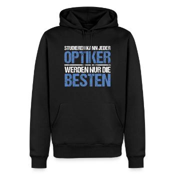 Tout le monde peut étudier - Édition Optiker - Sweat à capuche Premium bio Homme - noir - Devant - Nico (187cm)