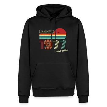 Legend 1977 Birthday Shirt Gift Anniversary - Men’s Premium Organic Hoodie - black - Front - Nico (187cm)