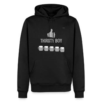 Thirsty boy - gray version - Men’s Premium Organic Hoodie - black - Front - Nico (187cm)