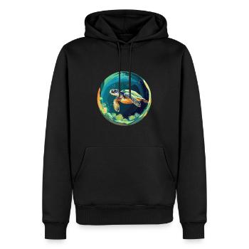 Tortue - Sweat à capuche Premium bio Homme - noir - Devant - Nico (187cm)