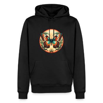 Papillon - Sweat à capuche Premium bio Homme - noir - Devant - Nico (187cm)