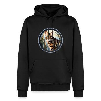 Bengalkatze - Männer Premium Bio Hoodie - Schwarz - Vorne - Nico (187cm)
