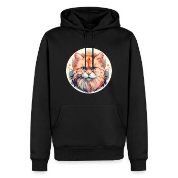 Perserkatze - Männer Premium Bio Hoodie - Schwarz - Vorne - Nico (187cm)