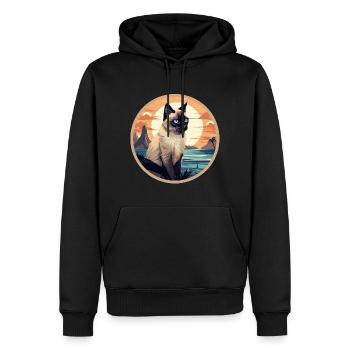 Balinais - Sweat à capuche Premium bio Homme - noir - Devant - Nico (187cm)