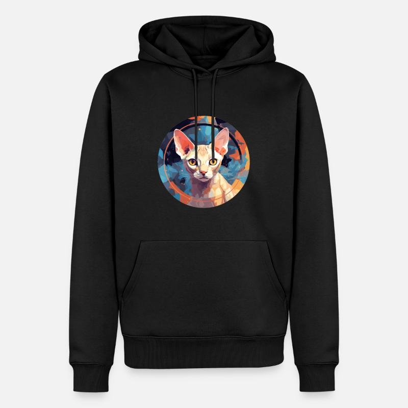 Devon Rex Chat - Sweat à capuche Premium bio Homme - noir
