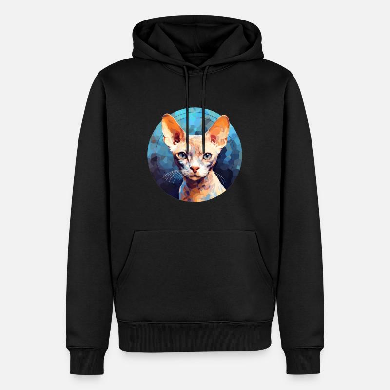 Devon Rex Chat - Sweat à capuche Premium bio Homme - noir