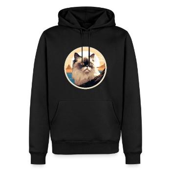Himalayan cat - Men’s Premium Organic Hoodie - black - Front - Nico (187cm)