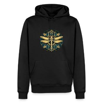 Libellule - Sweat à capuche Premium bio Homme - noir - Devant - Nico (187cm)