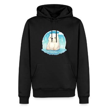 mignon petit ours polaire - Sweat à capuche Premium bio Homme - noir - Devant - Nico (187cm)