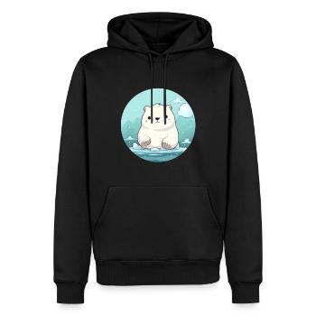 mignon petit ours polaire - Sweat à capuche Premium bio Homme - noir - Devant - Nico (187cm)