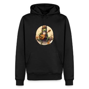 frog banjo cottagecore - Men’s Premium Organic Hoodie - black - Front - Nico (187cm)