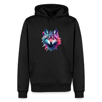 Galaxie du loup - Sweat à capuche Premium bio Homme - noir - Devant - Nico (187cm)