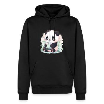 Kawaii panda bubble tea boba tea - Männer Premium Bio Hoodie - Schwarz - Vorne - Nico (187cm)