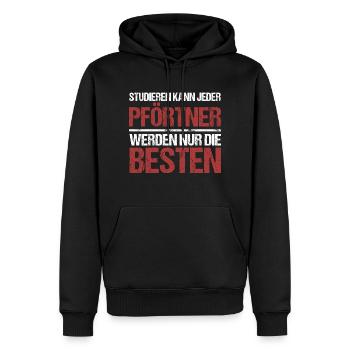 Anyone can study; Gatekeepers are the best - Men’s Premium Organic Hoodie - black - Front - Nico (187cm)