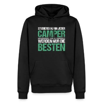 Anyone can study - Camper Edition - Men’s Premium Organic Hoodie - black - Front - Nico (187cm)