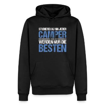 Anyone can study - Camper Edition - Men’s Premium Organic Hoodie - black - Front - Nico (187cm)