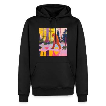 BigFoot grand pied sasquatch - Sweat à capuche Premium bio Homme - noir - Devant - Nico (187cm)