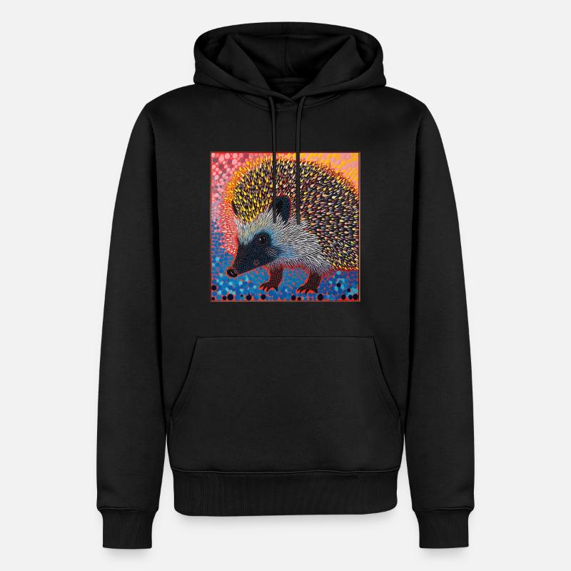 igel, bunt, tier, geschenk, geschenkidee - Männer Premium Bio Hoodie - Schwarz