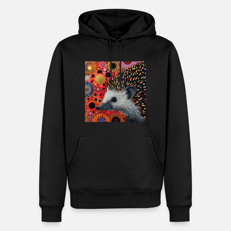 igel, bunt, tier, geschenk, geschenkidee - Männer Premium Bio Hoodie - Schwarz