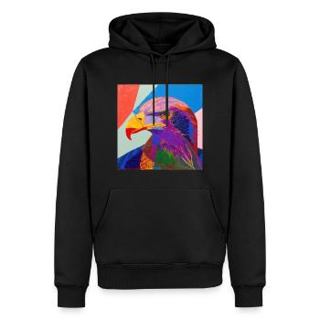 adler, vogel, bunt, tier, geschenk, geschenkidee - Männer Premium Bio Hoodie - Schwarz - Vorne - Nico (187cm)