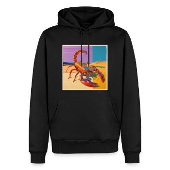 scorpion, bunt, tier, geschenk, geschenkidee - Männer Premium Bio Hoodie - Schwarz - Vorne - Nico (187cm)