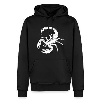 Scorpion, animal, cadeau - Sweat à capuche Premium bio Homme - noir - Devant - Nico (187cm)