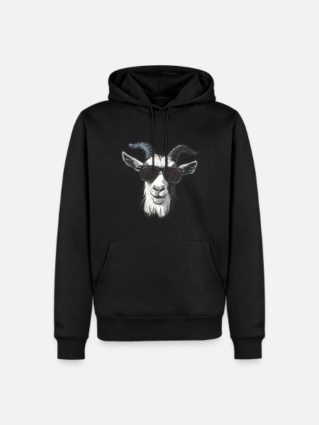 Ziege Goat Sonnenbrille - Männer Premium Bio Hoodie - Schwarz