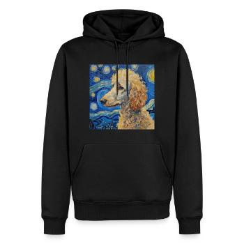 Poodle Van Gogh Gift - Men’s Premium Organic Hoodie - black - Front - Nico (187cm)