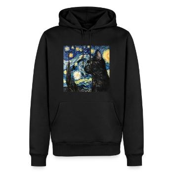 Katze, katzenmotiv - Männer Premium Bio Hoodie - Schwarz - Vorne - Nico (187cm)