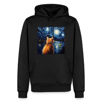 Katze, katzenmotiv - Männer Premium Bio Hoodie - Schwarz - Vorne - Nico (187cm)