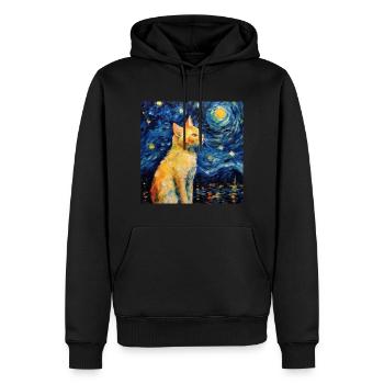 Katze, katzenmotiv - Männer Premium Bio Hoodie - Schwarz - Vorne - Nico (187cm)