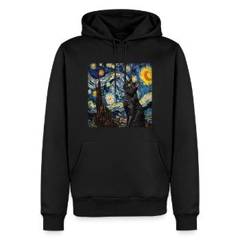 Katze, katzenmotiv - Männer Premium Bio Hoodie - Schwarz - Vorne - Nico (187cm)