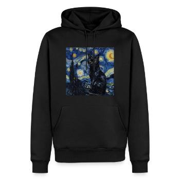 Katze, katzenmotiv - Männer Premium Bio Hoodie - Schwarz - Vorne - Nico (187cm)