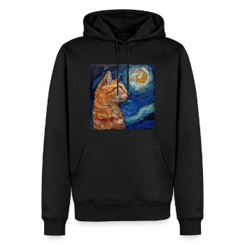 Katze, katzenmotiv - Männer Premium Bio Hoodie - Schwarz - Vorne - Nico (187cm)