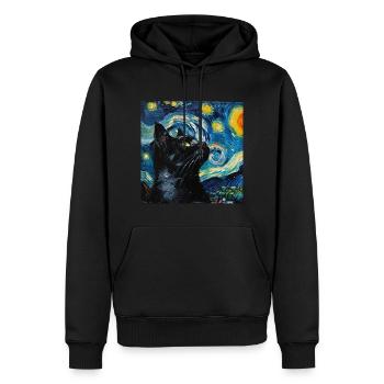 Katze, katzenmotiv - Männer Premium Bio Hoodie - Schwarz - Vorne - Nico (187cm)