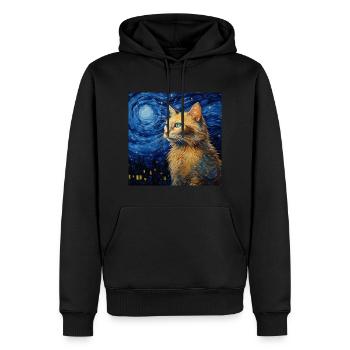 Katze, katzenmotiv - Männer Premium Bio Hoodie - Schwarz - Vorne - Nico (187cm)