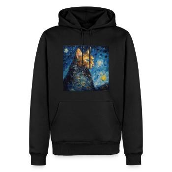 Katze, katzenmotiv - Männer Premium Bio Hoodie - Schwarz - Vorne - Nico (187cm)