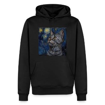 Katze, katzenmotiv, - Männer Premium Bio Hoodie - Schwarz - Vorne - Nico (187cm)
