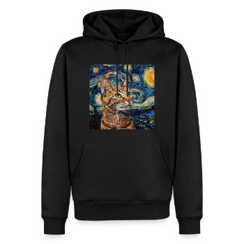 Katze, katzenmotiv - Männer Premium Bio Hoodie - Schwarz - Vorne - Nico (187cm)