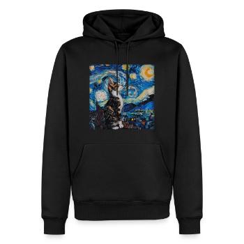 Katze, katzenmotiv - Männer Premium Bio Hoodie - Schwarz - Vorne - Nico (187cm)