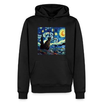 Katze, katzenmotiv - Männer Premium Bio Hoodie - Schwarz - Vorne - Nico (187cm)