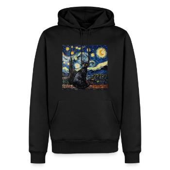 Katze, katzenmotiv - Männer Premium Bio Hoodie - Schwarz - Vorne - Nico (187cm)