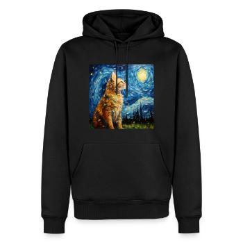 Katze, katzenmotiv - Männer Premium Bio Hoodie - Schwarz - Vorne - Nico (187cm)