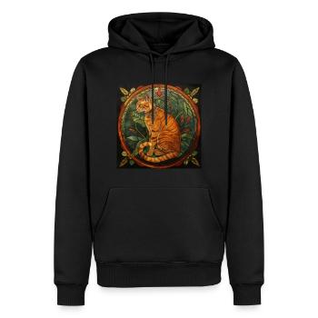 Katze, katzenmotiv, geschenk, geschenkideen katzen - Männer Premium Bio Hoodie - Schwarz - Vorne - Nico (187cm)