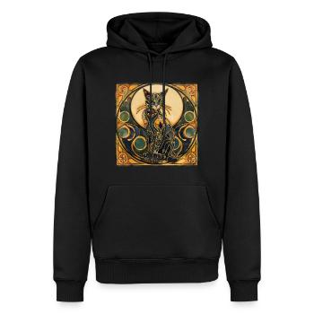 Katze, katzenmotiv, geschenk, geschenkideen katzen - Männer Premium Bio Hoodie - Schwarz - Vorne - Nico (187cm)
