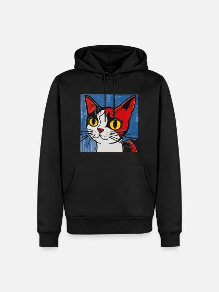 Cat, cat motif, comic - Men’s Premium Organic Hoodie - black